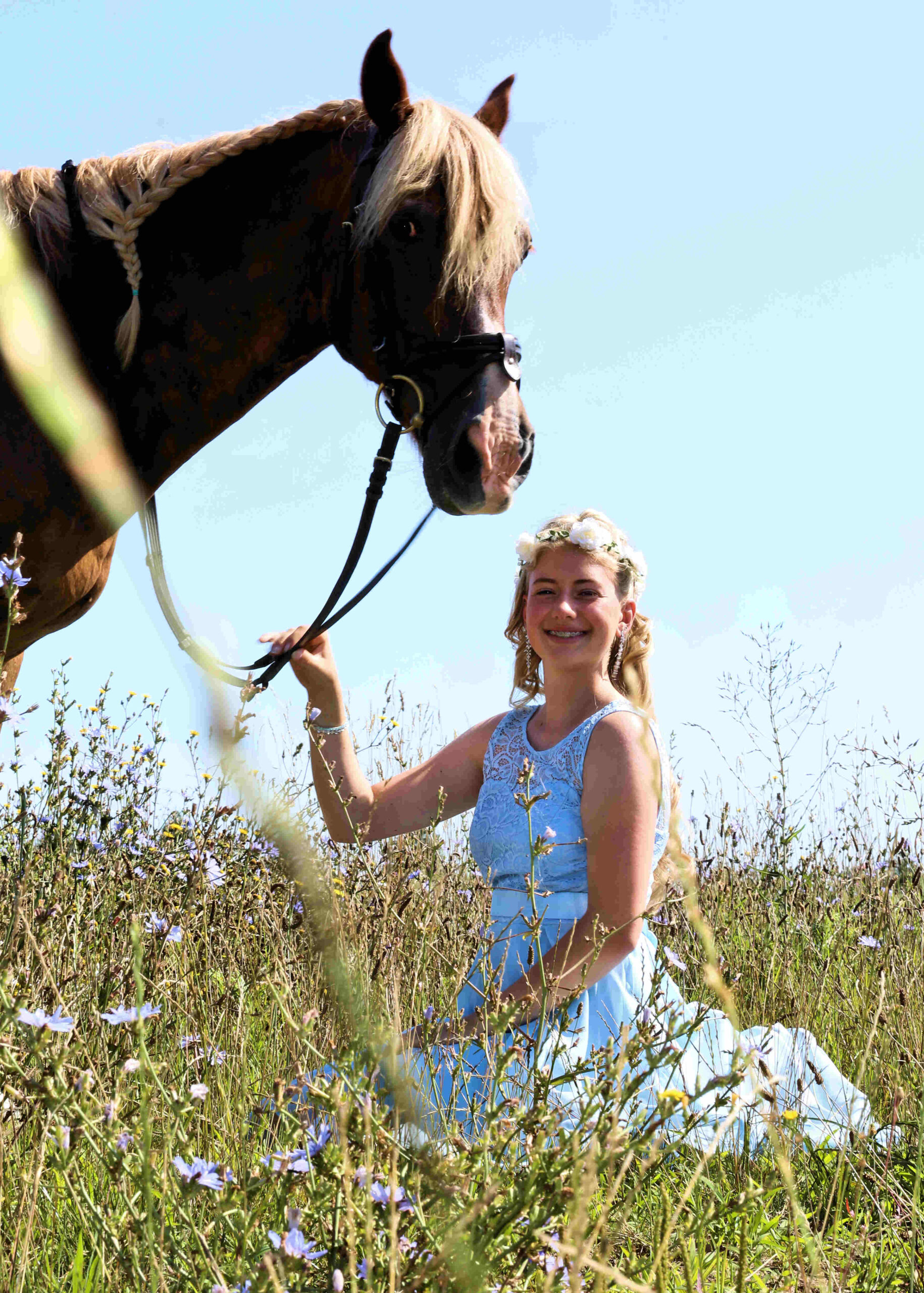 Foto mit dem geliebten Pferd